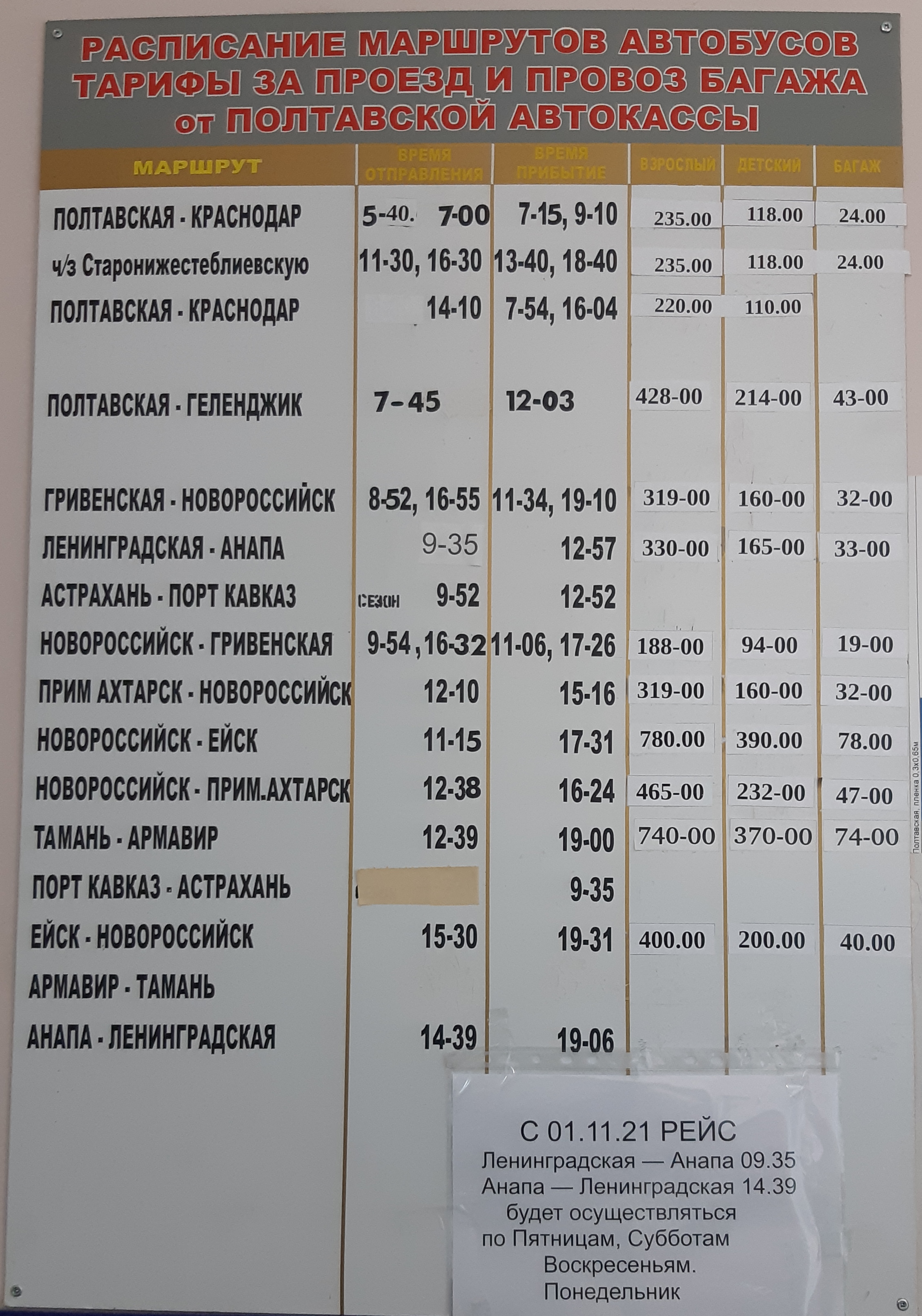 расписание автобусов Полтавская